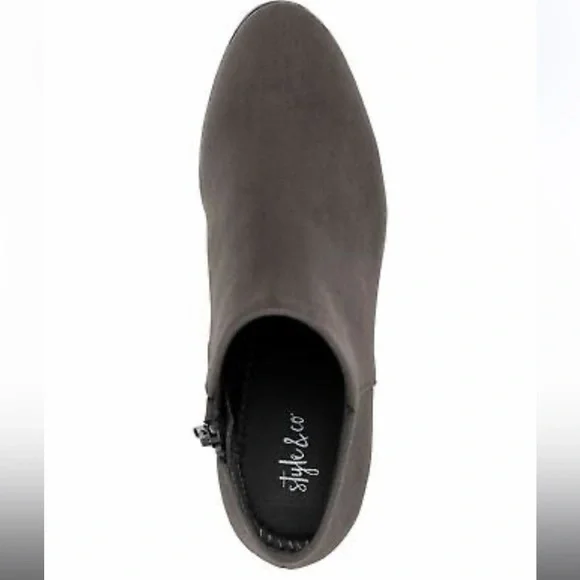 Women’s Shoes Style & Co Wiley Ankle Booties Charcoal Micro Size 9 Dark Gray NEW - Picture 5 of 6